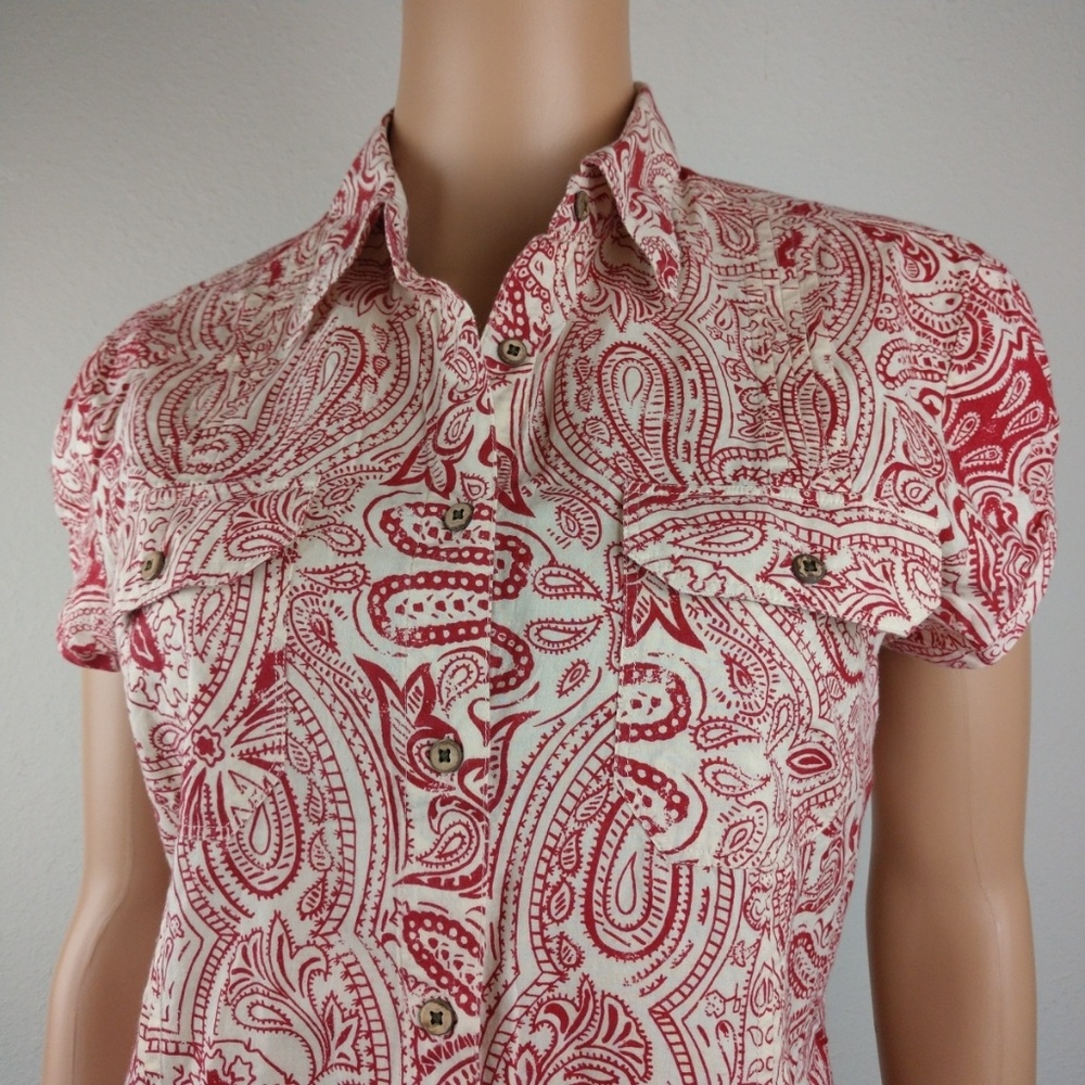 Polo Jean Company by RL Paisley Shirt sz L EUC